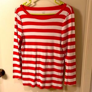J. Crew Fitted Tee 3/4 sleeve striped shirt